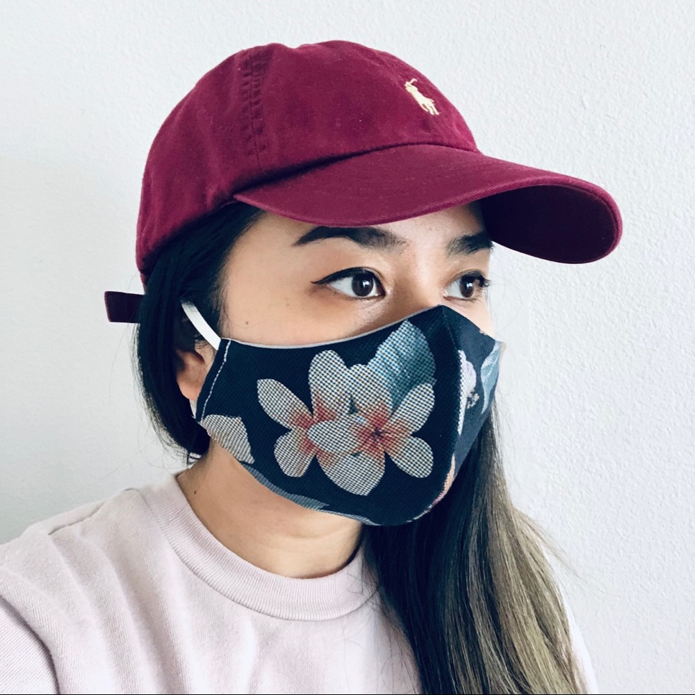 3 handmade hibiscus Hawaiian floral face masks - Picture 6 of 7